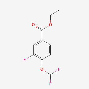 molecular formula C10H9F3O3 B13887404 Ethyl 4-(difluoromethoxy)-3-fluorobenzoate 