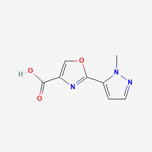 molecular formula C8H7N3O3 B13887426 2-(1-methyl-1H-pyrazol-5-yl)-1,3-oxazole-4-carboxylic acid 