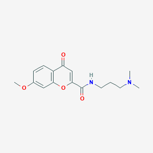 molecular formula C16H20N2O4 B13887449 N-(3-(dimethylamino)propyl)-7-methoxy-4-oxo-4H-chromene-2-carboxamide 