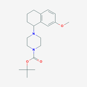 molecular formula C20H30N2O3 B13887452 Tert-butyl 4-(7-methoxy-1,2,3,4-tetrahydronaphthalen-1-yl)piperazine-1-carboxylate 