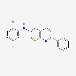molecular formula C19H12BrClN4 B13887482 N-(5-bromo-2-chloropyrimidin-4-yl)-2-phenylquinolin-6-amine 