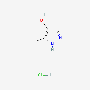 molecular formula C4H7ClN2O B13887488 3-methyl-1H-pyrazol-4-ol;hydrochloride 