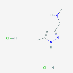 molecular formula C6H13Cl2N3 B1388750 n-Methyl-1-(3-methyl-1h-pyrazol-5-yl)methanamine dihydrochloride CAS No. 1238870-77-3