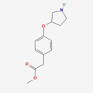 molecular formula C13H17NO3 B1388755 Methyl 2-[4-(3-pyrrolidinyloxy)phenyl]acetate CAS No. 946726-97-2