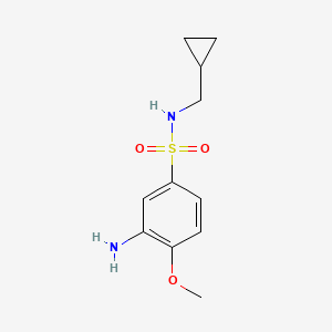 molecular formula C11H16N2O3S B13887584 3-amino-N-(cyclopropylmethyl)-4-methoxybenzenesulfonamide 