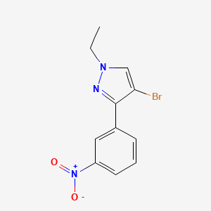 molecular formula C11H10BrN3O2 B13887586 4-Bromo-1-ethyl-3-(3-nitrophenyl)-1H-pyrazole 