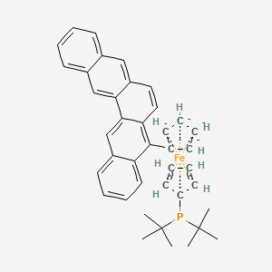 molecular formula C40H39FeP-6 B13887590 5-Cyclopentylpentaphene;ditert-butyl(cyclopenta-2,4-dien-1-yl)phosphane;iron 