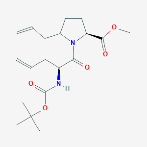 molecular formula C19H30N2O5 B13887595 methyl (2S)-1-[(2S)-2-[(2-methylpropan-2-yl)oxycarbonylamino]pent-4-enoyl]-5-prop-2-enylpyrrolidine-2-carboxylate 
