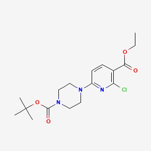 molecular formula C17H24ClN3O4 B13887615 4-(6-Chloro-5-ethoxycarbonyl-pyridin-2-yl)-piperazine-1-carboxylic acid tert-butyl ester 