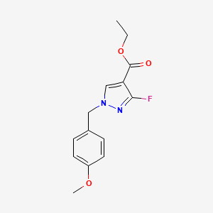 molecular formula C14H15FN2O3 B13887631 Ethyl 3-fluoro-1-[(4-methoxyphenyl)methyl]pyrazole-4-carboxylate 