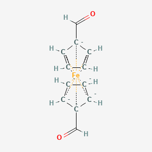molecular formula C12H10FeO2-6 B13887639 Cyclopenta-2,4-diene-1-carbaldehyde;cyclopentanecarbaldehyde;iron 