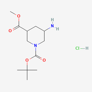 molecular formula C12H23ClN2O4 B13887674 O1-tert-butyl O3-methyl (3R,5S)-5-aminopiperidine-1,3-dicarboxylate;hydrochloride 