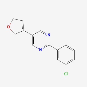 molecular formula C14H11ClN2O B13887726 2-(3-Chlorophenyl)-5-(2,5-dihydrofuran-3-yl)pyrimidine 