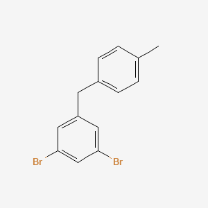 molecular formula C14H12Br2 B13887741 1,3-Dibromo-5-(4-methylbenzyl)benzene 
