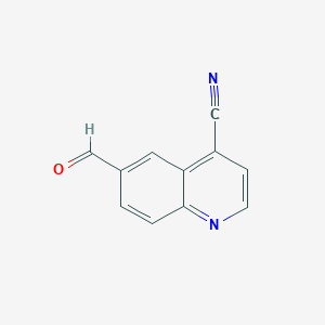 molecular formula C11H6N2O B13887751 6-Formylquinoline-4-carbonitrile 