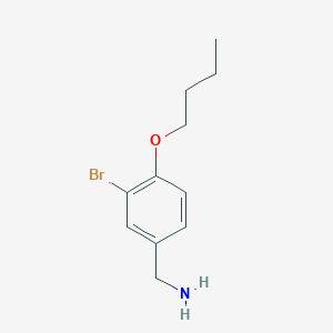 molecular formula C11H16BrNO B13887769 3-Bromo-4-butoxy-benzylamine 