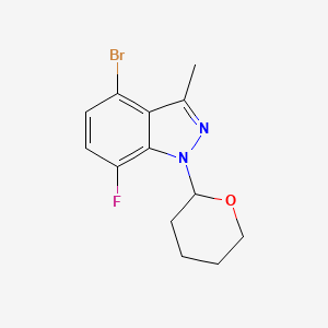 molecular formula C13H14BrFN2O B13887772 4-Bromo-7-fluoro-3-methyl-1-tetrahydropyran-2-YL-indazole 