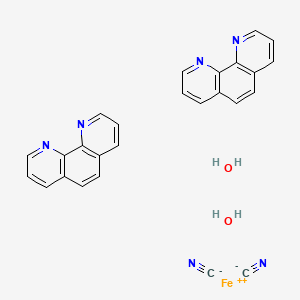 molecular formula C26H20FeN6O2 B13887787 Iron(2+);1,10-phenanthroline;dicyanide;dihydrate 