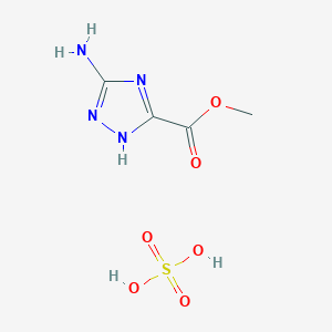 molecular formula C4H8N4O6S B13887814 methyl 3-amino-1H-1,2,4-triazole-5-carboxylate;sulfuric acid 