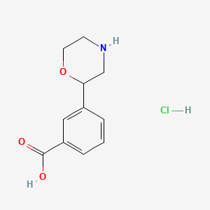 molecular formula C11H14ClNO3 B13887827 3-[(2R)-morpholin-2-yl]benzoic acid;hydrochloride 