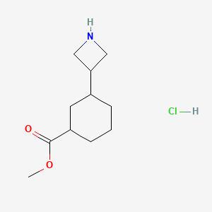 molecular formula C11H20ClNO2 B13887828 Methyl 3-(azetidin-3-yl)cyclohexanecarboxylate hydrochloride 