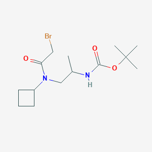 molecular formula C14H25BrN2O3 B13887905 tert-butyl N-[1-[(2-bromoacetyl)-cyclobutylamino]propan-2-yl]carbamate 