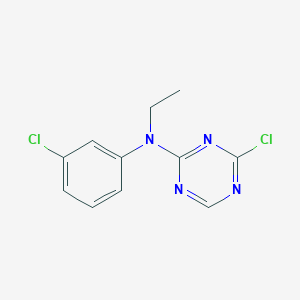 molecular formula C11H10Cl2N4 B13887918 4-chloro-N-(3-chlorophenyl)-N-ethyl-1,3,5-triazin-2-amine 