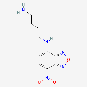 molecular formula C10H13N5O3 B13887946 N1-(7-nitrobenzo[c][1,2,5]oxadiazol-4-yl)butane-1,4-diamine 