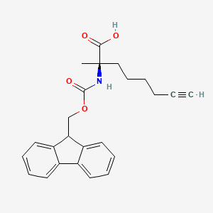 molecular formula C24H25NO4 B13887947 (R)-2-((((9H-Fluoren-9-YL)methoxy)carbonyl)amino)-2-methyloct-7-ynoic acid 