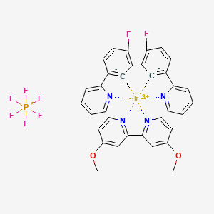 molecular formula C34H26F8IrN4O2P B13887958 2-(4-fluorobenzene-6-id-1-yl)pyridine;iridium(3+);4-methoxy-2-(4-methoxypyridin-2-yl)pyridine;hexafluorophosphate 