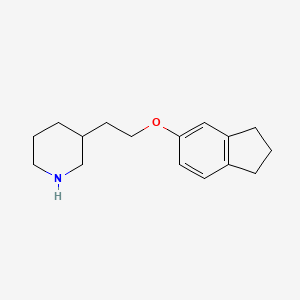 molecular formula C16H23NO B1388797 3-[2-(2,3-Dihydro-1H-inden-5-yloxy)ethyl]-piperidine CAS No. 946760-84-5