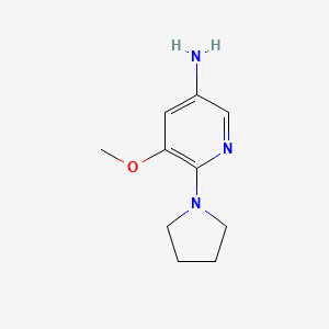 molecular formula C10H15N3O B13888064 5-Methoxy-6-(pyrrolidin-1-yl)pyridin-3-amine 