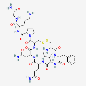 molecular formula C42H65N13O11S2 B13888081 H-DL-Cys(1)-DL-Phe-DL-xiIle-DL-Gln-DL-Asn-DL-Cys(1)-DL-Pro-DL-Orn-Gly-NH2 