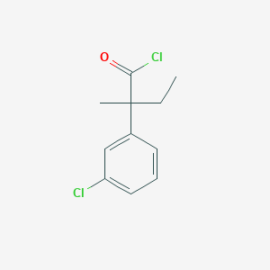 molecular formula C11H12Cl2O B13888083 2-(3-Chlorophenyl)-2-methylbutanoyl chloride 