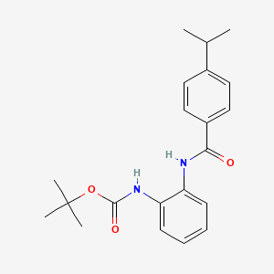 molecular formula C21H26N2O3 B13888099 tert-butyl N-[2-[(4-propan-2-ylbenzoyl)amino]phenyl]carbamate 