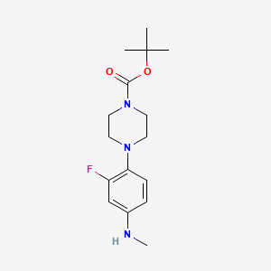 molecular formula C16H24FN3O2 B13888123 Tert-butyl 4-(2-fluoro-4-(methylamino)phenyl)piperazine-1-carboxylate CAS No. 1211581-67-7