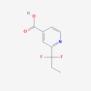 molecular formula C9H9F2NO2 B13888126 2-(1,1-Difluoropropyl)isonicotinic acid 