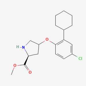 molecular formula C18H24ClNO3 B1388813 methyl (2S)-4-(4-chloro-2-cyclohexylphenoxy)pyrrolidine-2-carboxylate CAS No. 1217743-82-2