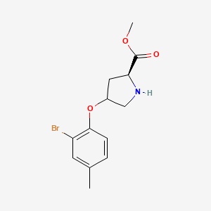 molecular formula C13H16BrNO3 B1388814 methyl (2S)-4-(2-bromo-4-methylphenoxy)pyrrolidine-2-carboxylate CAS No. 1217843-04-3
