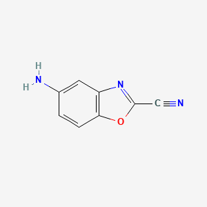 molecular formula C8H5N3O B13888164 5-Amino-1,3-benzoxazole-2-carbonitrile 