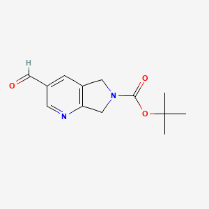 molecular formula C13H16N2O3 B13888172 Tert-butyl 3-formyl-5,7-dihydropyrrolo[3,4-b]pyridine-6-carboxylate 