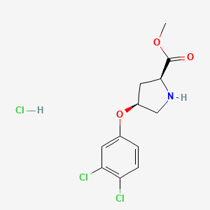 molecular formula C12H14Cl3NO3 B1388820 Methyl (2S,4S)-4-(3,4-dichlorophenoxy)-2-pyrrolidinecarboxylate hydrochloride CAS No. 1217735-53-9