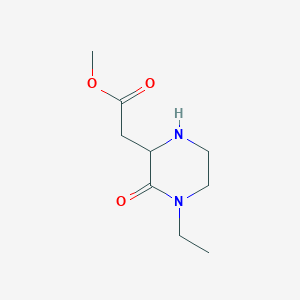 molecular formula C9H16N2O3 B1388823 Methyl 2-(4-ethyl-3-oxo-2-piperazinyl)acetate CAS No. 534603-22-0