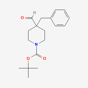 molecular formula C18H25NO3 B13888252 Tert-butyl 4-benzyl-4-formylpiperidine-1-carboxylate 