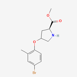 molecular formula C13H16BrNO3 B1388827 methyl (2S)-4-(4-bromo-2-methylphenoxy)pyrrolidine-2-carboxylate CAS No. 1217699-69-8
