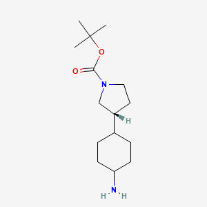 molecular formula C15H28N2O2 B13888271 tert-butyl (3R)-3-(trans-4-aminocyclohexyl)pyrrolidine-1-carboxylate 