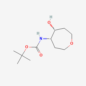 molecular formula C11H21NO4 B13888274 Tert-butyl N-[cis-5-hydroxyoxepan-4-YL]carbamate 