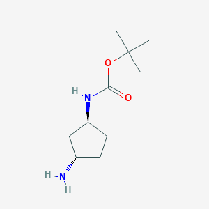 molecular formula C10H20N2O2 B1388830 tert-Butyl ((1S,3S)-3-aminocyclopentyl)carbamate CAS No. 645400-44-8
