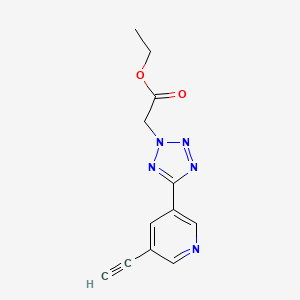 molecular formula C12H11N5O2 B13888305 Ethyl [5-(5-ethynylpyridin-3-yl)-2H-tetrazol-2-yl]acetate 