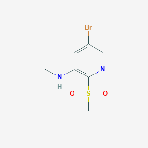 molecular formula C7H9BrN2O2S B13888315 5-bromo-N-methyl-2-methylsulfonylpyridin-3-amine 